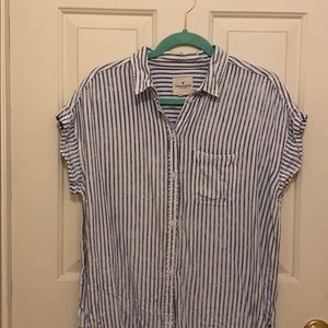 Blue and white striped shirt